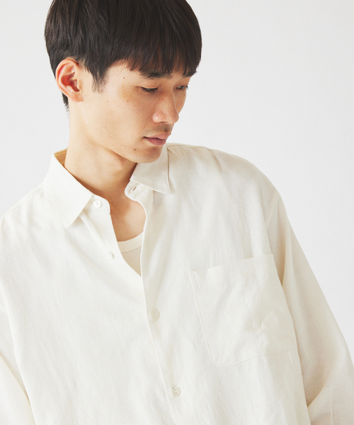 JOURNAL STANDARD relume(ジャーナルスタンダード レリューム)の「European Flax / ヨーロピアンフラックス リネン/レーヨン シャツ(シャツ/ブラウス・メンズ・ネイビー/ブラウン/ホワイト系その他/アーミー/ブラック・LARGE/MEDIUM)」の12枚目の写真