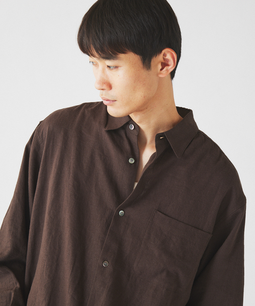 JOURNAL STANDARD relume(ジャーナルスタンダード レリューム)の「European Flax / ヨーロピアンフラックス リネン/レーヨン シャツ(シャツ/ブラウス・メンズ・ネイビー/ブラウン/ホワイト系その他/アーミー/ブラック・LARGE/MEDIUM)」の17枚目の写真