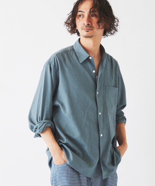 JOURNAL STANDARD relume(ジャーナルスタンダード レリューム)の「European Flax / ヨーロピアンフラックス リネン/レーヨン シャツ(シャツ/ブラウス・メンズ・ネイビー/ブラウン/ホワイト系その他/アーミー/ブラック・LARGE/MEDIUM)」の18枚目の写真