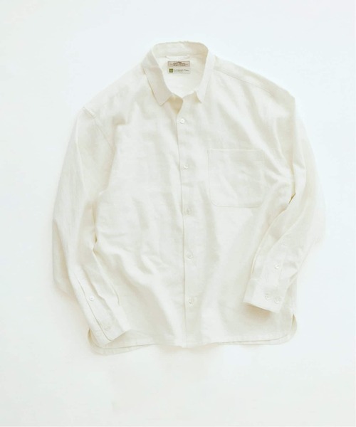 JOURNAL STANDARD relume(ジャーナルスタンダード レリューム)の「European Flax / ヨーロピアンフラックス リネン/レーヨン シャツ(シャツ/ブラウス・メンズ・ネイビー/ブラウン/ホワイト系その他/アーミー/ブラック・LARGE/MEDIUM)」の3枚目の写真