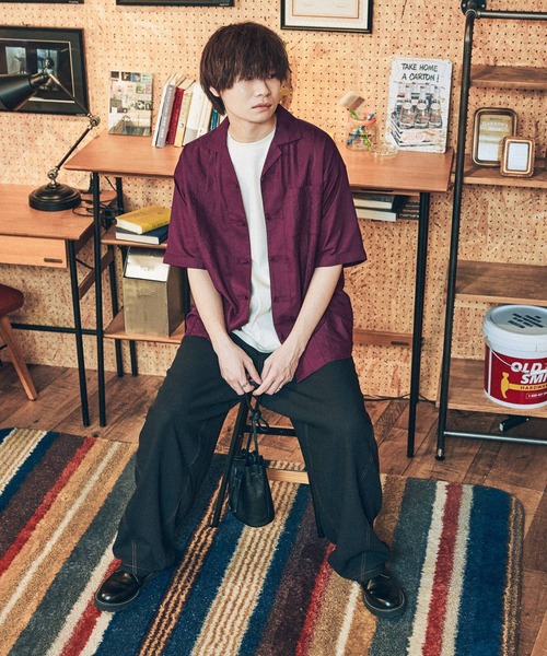 niko and...(ニコアンド)の「刺繍チャイナシャツ(シャツ/ブラウス・メンズ・ブラック/ボルドー・LARGE/MEDIUM)」の13枚目の写真