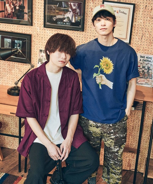 niko and...(ニコアンド)の「刺繍チャイナシャツ(シャツ/ブラウス・メンズ・ブラック/ボルドー・LARGE/MEDIUM)」の4枚目の写真