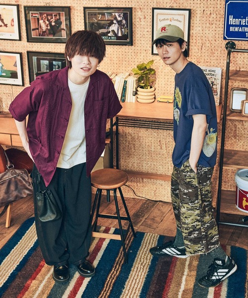 niko and...(ニコアンド)の「刺繍チャイナシャツ(シャツ/ブラウス・メンズ・ブラック/ボルドー・LARGE/MEDIUM)」の6枚目の写真