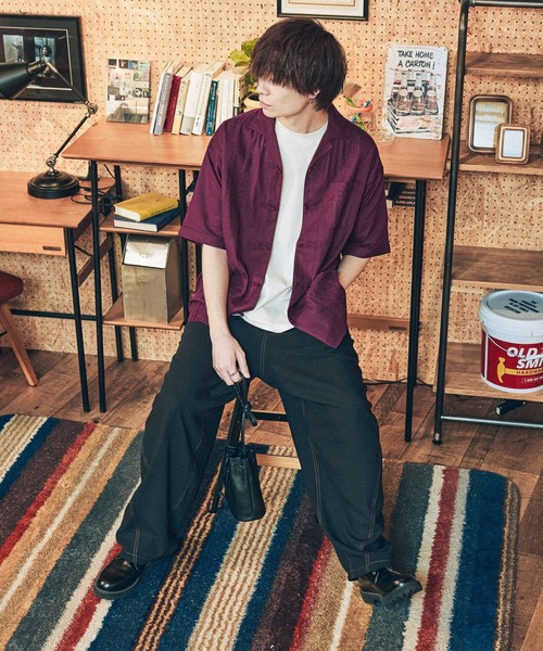 niko and...(ニコアンド)の「刺繍チャイナシャツ(シャツ/ブラウス・メンズ・ブラック/ボルドー・LARGE/MEDIUM)」の14枚目の写真