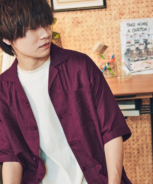 niko and...(ニコアンド)の「刺繍チャイナシャツ(シャツ/ブラウス・メンズ・ブラック/ボルドー・LARGE/MEDIUM)」の17枚目の写真