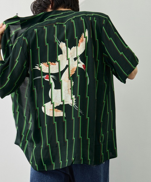 NIPOALOHA(ニポアロハ)の「【NIPOALOHA/二ポアロハ】RAYON SHORT SLEEVE ALOHA SHIRT(シャツ/ブラウス・メンズ・グリーン・XL/XXL/L)」の1枚目の写真