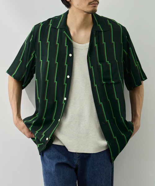 NIPOALOHA(ニポアロハ)の「【NIPOALOHA/二ポアロハ】RAYON SHORT SLEEVE ALOHA SHIRT(シャツ/ブラウス・メンズ・グリーン・XL/XXL/L)」の6枚目の写真