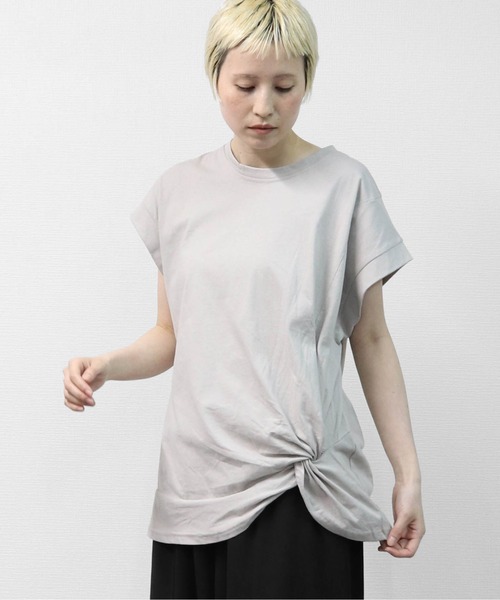 セール】アシンメトリー裾ツイストフレンチTシャツ（Tシャツ