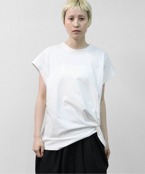 アシンメトリー裾ツイストフレンチTシャツ（Tシャツ/カットソー）｜THE