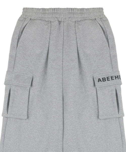 ABEEHUMS（アビハムズ）の「ワンタックユーティリティカーゴワイドパンツ ABH357-305 メランジグレー（スウェットパンツ・レディース・グレー・SMALL/MEDIUM）」の3枚目の写真