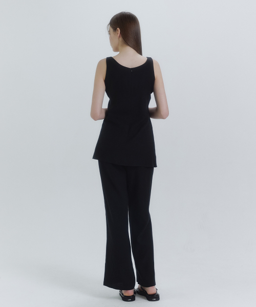 MICANE(ミケーネ)の「ネリベ リネン ビスチェ+パンツ セットアップ(スラックス・レディース・ブラック/アイボリー・X-SMALL/SMALL/MEDIUM/LARGE/X-LARGE)」の5枚目の写真
