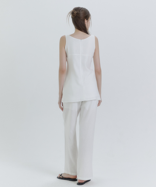 MICANE(ミケーネ)の「ネリベ リネン ビスチェ+パンツ セットアップ(スラックス・レディース・ブラック/アイボリー・X-SMALL/SMALL/MEDIUM/LARGE/X-LARGE)」の9枚目の写真