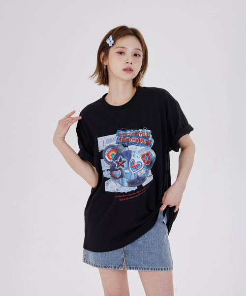 DYSFUNCT(ディスファンクト)の「DENIM BEARS REMEMBER T-SHIRT(BLACK)(Tシャツ/カットソー・レディース・その他・SMALL/MEDIUM/LARGE)」の1枚目の写真