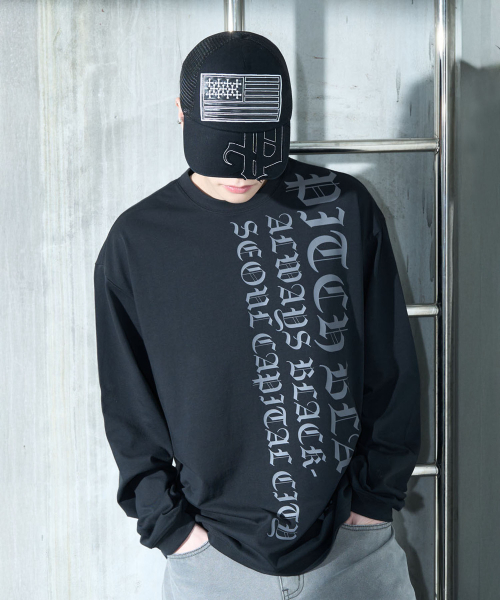PITCHBLACK（ピッチブラック）の「VERTICAL LOGO LONG SLEEVE TEE (BLACK)（Tシャツ/カットソー・メンズ・その他・MEDIUM/LARGE/X-LARGE）」の2枚目の写真