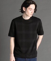 【canal deux Luxe】チェック柄 ダンボールニットTシャツ