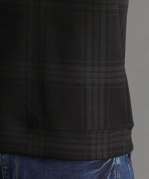 MONSIEUR NICOLE(ムッシュニコル)の「【canal deux Luxe】チェック柄 ダンボールニットTシャツ(Tシャツ/カットソー・メンズ・ブラック/ホワイト・M/S/L)」の7枚目の写真