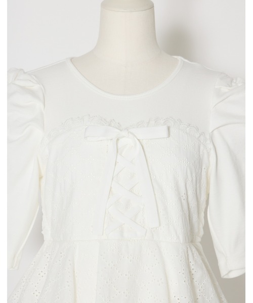 mellfy memory(メルフィーメモリー)の「Milky gingham puff tops(Tシャツ/カットソー・レディース・ピンク/ブルー/ホワイト・FREE)」の15枚目の写真