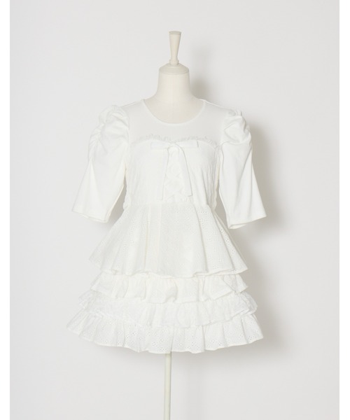 mellfy memory(メルフィーメモリー)の「Milky gingham puff tops(Tシャツ/カットソー・レディース・ピンク/ブルー/ホワイト・FREE)」の18枚目の写真