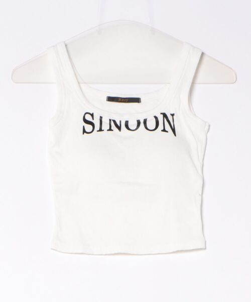 Ritzy(リッツィー)の「カップ付き SINOON ロゴ スクエアネック リブ タンクトップ(タンクトップ・レディース・ホワイト/ブラック/ブルー/モカ・FREE)」の7枚目の写真