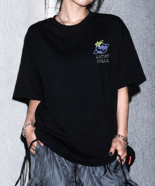 ARTISTWEAR（アーティストウェア）の「[ATW] スリッププラネット半袖Tシャツ（Tシャツ/カットソー・レディース・ブラック・XXXX-LARGE/XX-LARGE/X-LARGE/LARGE/MEDIUM/SMALL）」の2枚目の写真