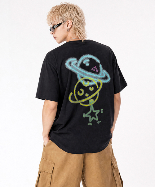 ARTISTWEAR（アーティストウェア）の「[ATW] スリッププラネット半袖Tシャツ（Tシャツ/カットソー・レディース・ブラック・XXXX-LARGE/XX-LARGE/X-LARGE/LARGE/MEDIUM/SMALL）」の4枚目の写真