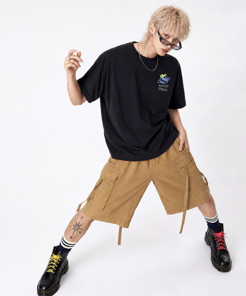 ARTISTWEAR（アーティストウェア）の「[ATW] スリッププラネット半袖Tシャツ（Tシャツ/カットソー・レディース・ブラック・XXXX-LARGE/XX-LARGE/X-LARGE/LARGE/MEDIUM/SMALL）」の5枚目の写真