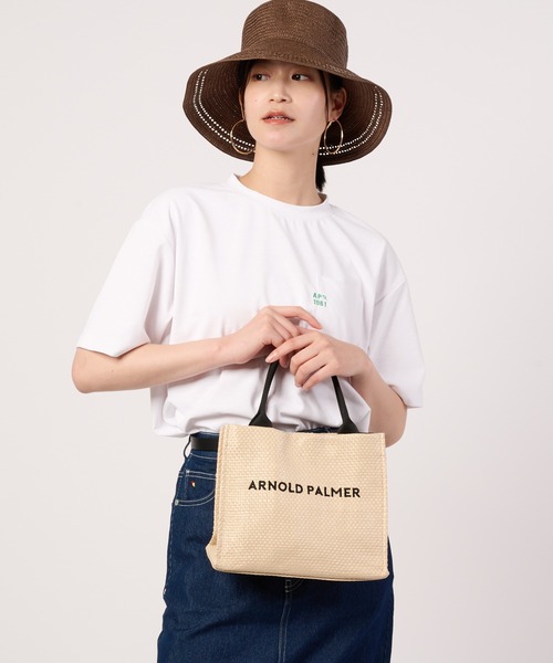Arnold Palmer（アーノルドパーマー）の「シェア コットンタッチ ミニマルロゴ Tシャツ（Tシャツ/カットソー・レディース・ネイビー/ホワイト/ピンク/カーキ・M/S/L/XS/LL）」の2枚目の写真