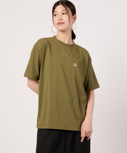 Arnold Palmer（アーノルドパーマー）の「シェア コットンタッチ ミニマルロゴ Tシャツ（Tシャツ/カットソー・レディース・ネイビー/ホワイト/ピンク/カーキ・M/S/L/XS/LL）」の9枚目の写真