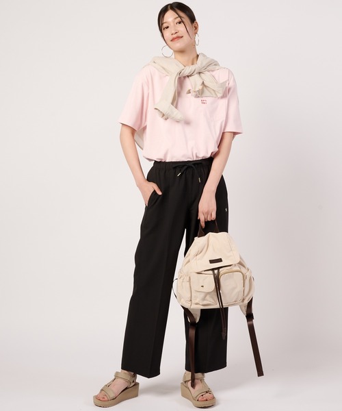 Arnold Palmer（アーノルドパーマー）の「シェア コットンタッチ ミニマルロゴ Tシャツ（Tシャツ/カットソー・レディース・ネイビー/ホワイト/ピンク/カーキ・M/S/L/XS/LL）」の17枚目の写真