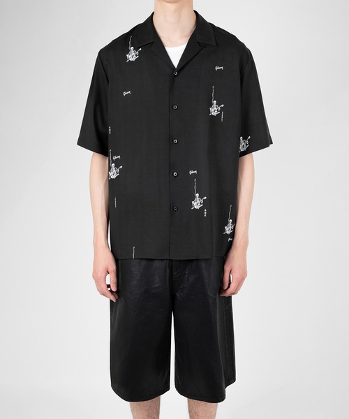 LAD MUSICIAN(ラッドミュージシャン)の「Gibson × LAD MUSICIAN × EIRAKUYA OPEN COLLAR SHORT SLEEVE SHIRT(シャツ/ブラウス・メンズ・ブラック・46/44/42)」の5枚目の写真