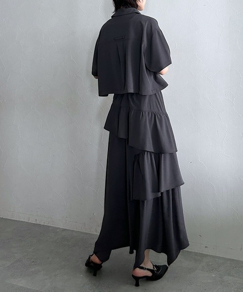 PAGEBOY(ページボーイ)の「ハイショクステッチフリルスカート(スカート・レディース・チャコールグレー/ブラック/レオパード・FREE)」の9枚目の写真