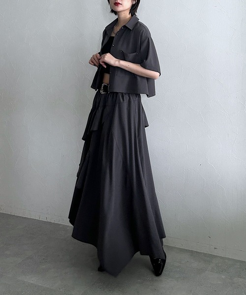 PAGEBOY(ページボーイ)の「ハイショクステッチフリルスカート(スカート・レディース・チャコールグレー/ブラック/レオパード・FREE)」の10枚目の写真