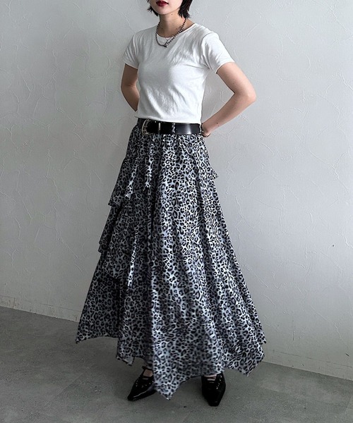 PAGEBOY(ページボーイ)の「ハイショクステッチフリルスカート(スカート・レディース・チャコールグレー/ブラック/レオパード・FREE)」の14枚目の写真