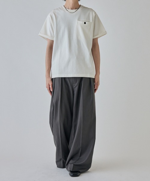 Lui's（ルイス）の「ヘビーオンスポケットTシャツ（Tシャツ/カットソー・メンズ・ホワイト/ブラック・M/S）」の7枚目の写真