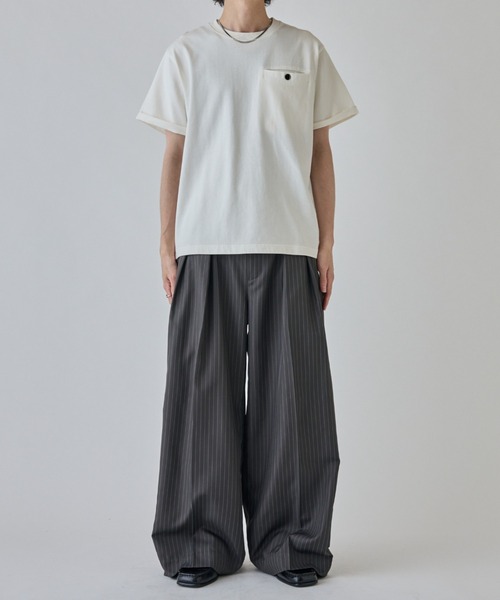 Lui's（ルイス）の「ヘビーオンスポケットTシャツ（Tシャツ/カットソー・メンズ・ホワイト/ブラック・M/S）」の8枚目の写真