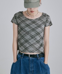バイアスチェックフライスコンパクトTシャツ