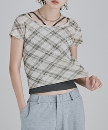 バイアスチェックフライスコンパクトTシャツ