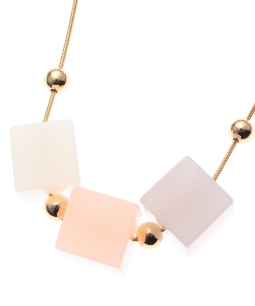 THE EMPORIUM（ジエンポリアム）の「キュービックネックレス（ネックレス・レディース・ブラウン/ピンク/ブラック・00）」の3枚目の写真