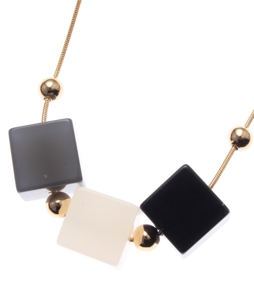 THE EMPORIUM（ジエンポリアム）の「キュービックネックレス（ネックレス・レディース・ブラウン/ピンク/ブラック・00）」の2枚目の写真