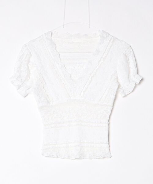 gossip！ロサンゼルス（ゴシップロサンゼルス）の「Y2K  総レース Vネックレースタンクトップ（Tシャツ/カットソー・レディース・ホワイト・M）」の18枚目の写真