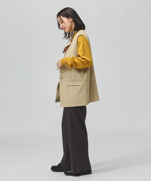 TIGORA（ティゴラ）の「ティゴラ TIGORA 撥水ストレッチリブワイドパンツ（その他パンツ・レディース・チャコールグレー/ブラック・S/XL/L/M）」の6枚目の写真