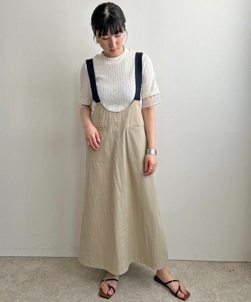 LHELBIE(レルビエ)の「2WAYワークジャンスカ(ジャンパースカート・レディース・ベージュ/ブラック/グレー・M)」の21枚目の写真