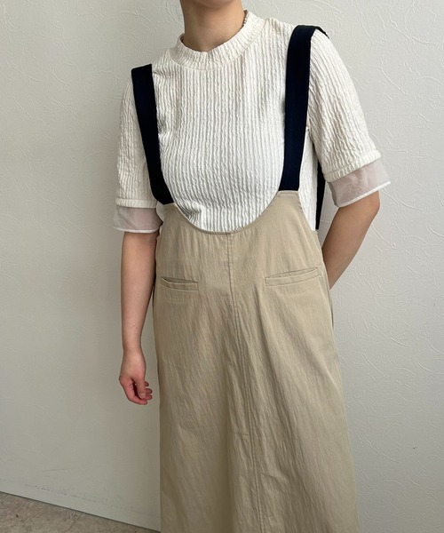 LHELBIE(レルビエ)の「2WAYワークジャンスカ(ジャンパースカート・レディース・ベージュ/ブラック/グレー・M)」の12枚目の写真