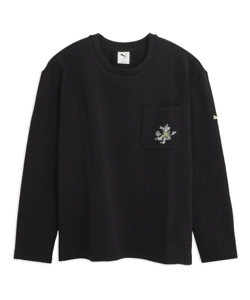 PUMA(プーマ)の「PUMA プーマ メンズ ESS エレベーテッド MX ベビー TR 長袖 Tシャツ(Tシャツ/カットソー・メンズ・ブラック系/モスグリーン/ホワイト・XX-LARGE/MEDIUM/SMALL/X-LARGE/LARGE)」の1枚目の写真