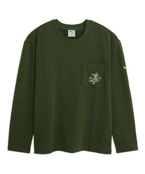 PUMA(プーマ)の「PUMA プーマ メンズ ESS エレベーテッド MX ベビー TR 長袖 Tシャツ(Tシャツ/カットソー・メンズ・ブラック系/モスグリーン/ホワイト・XX-LARGE/MEDIUM/SMALL/X-LARGE/LARGE)」の3枚目の写真