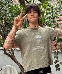 SCALLYWAG | ASPIRONAL スラブクロップTシャツ[カーキ](Tシャツ/カットソー)