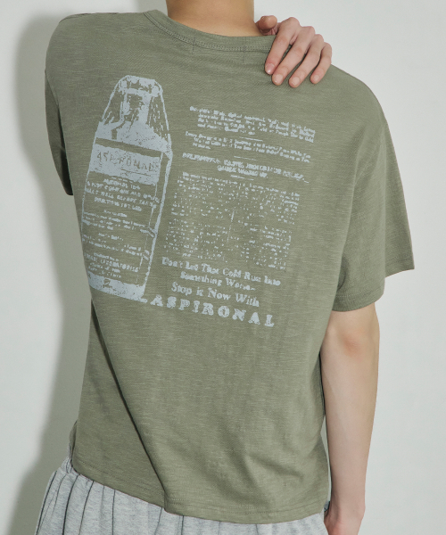 SCALLYWAG（スカリーワグ）の「ASPIRONAL スラブクロップTシャツ[カーキ]（Tシャツ/カットソー・レディース・その他・SMALL/MEDIUM/LARGE）」の6枚目の写真