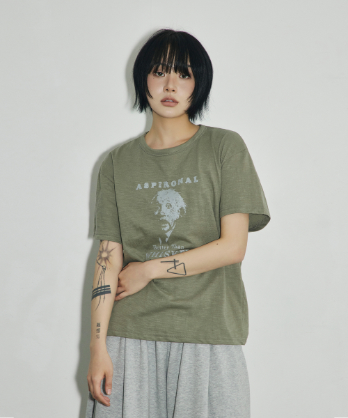 SCALLYWAG（スカリーワグ）の「ASPIRONAL スラブクロップTシャツ[カーキ]（Tシャツ/カットソー・レディース・その他・SMALL/MEDIUM/LARGE）」の8枚目の写真