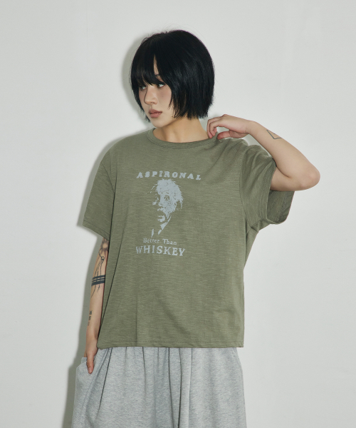 SCALLYWAG（スカリーワグ）の「ASPIRONAL スラブクロップTシャツ[カーキ]（Tシャツ/カットソー・レディース・その他・SMALL/MEDIUM/LARGE）」の9枚目の写真
