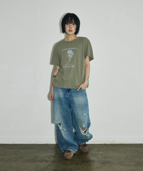SCALLYWAG（スカリーワグ）の「ASPIRONAL スラブクロップTシャツ[カーキ]（Tシャツ/カットソー・レディース・その他・SMALL/MEDIUM/LARGE）」の11枚目の写真